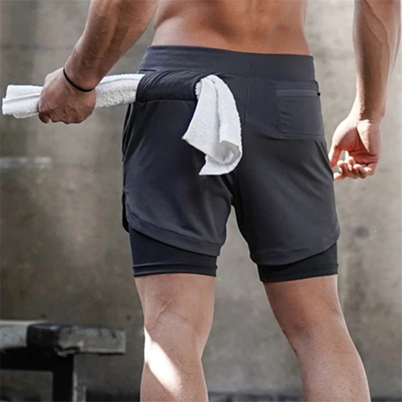Men’s Double-Layer 2-in-1 Fitness Running Shorts