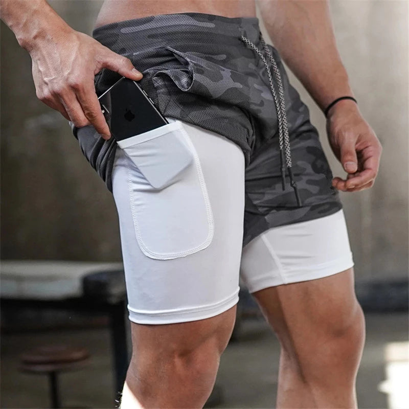 Men’s Double-Layer 2-in-1 Fitness Running Shorts