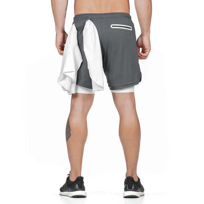 Men’s Double-Layer 2-in-1 Fitness Running Shorts
