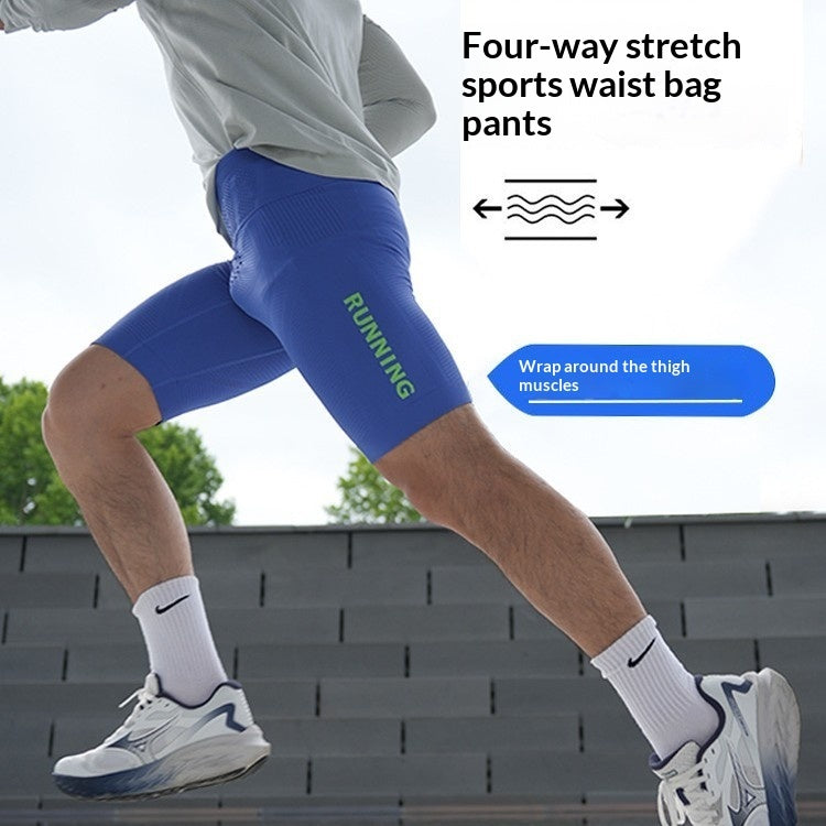 Men’s Compression Shorts with Waist Bag – Running & Cycling